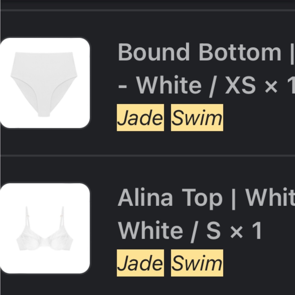 Jade swim ALINA TOP WHITE SMALL and BOUND BOTTOM XS - Picture 2 of 2